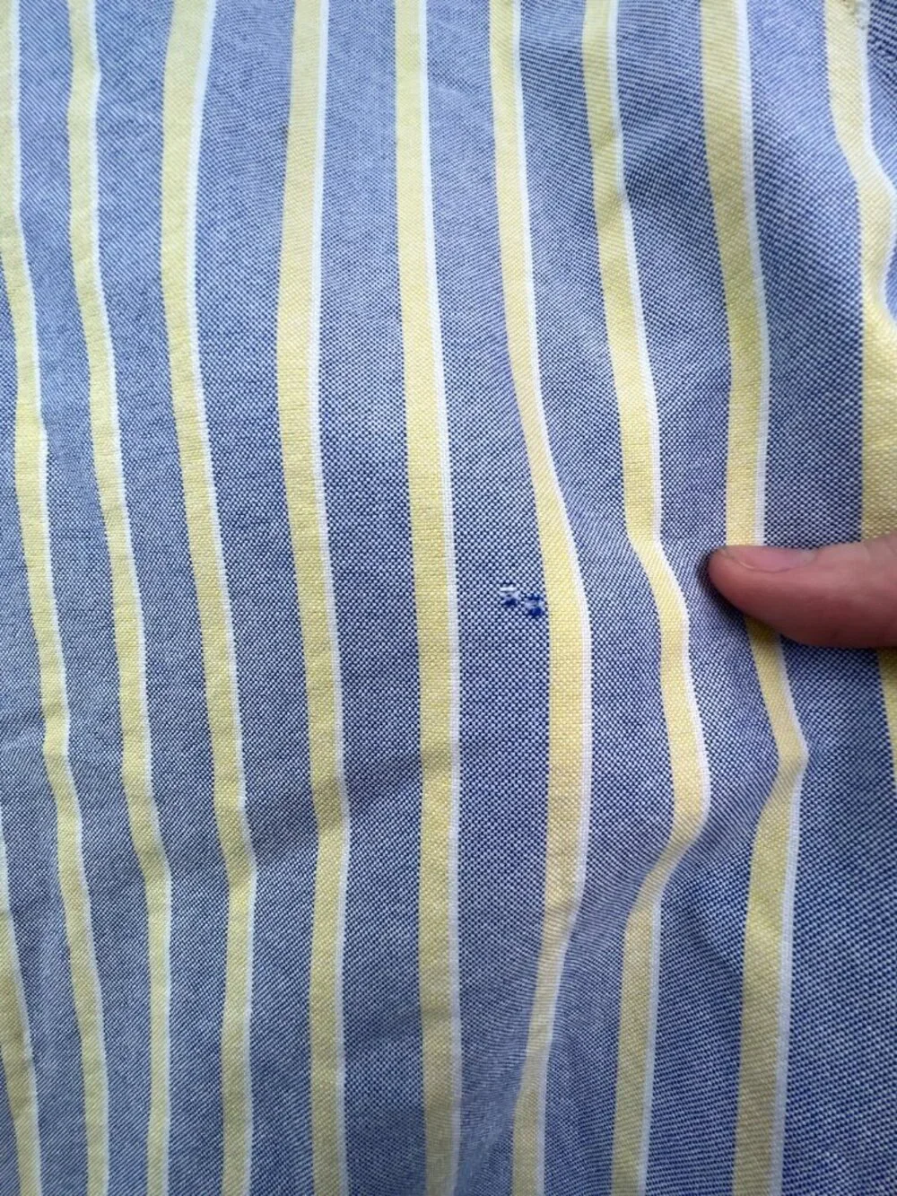 Ralph Lauren Classic Fit Button Down Shirt Striped Yellow Blue White 17.5 32/33